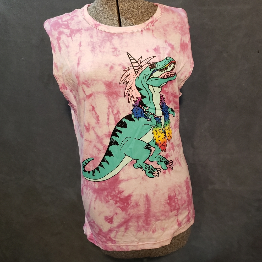 Rainbow Dinosaur Sleeveless Tshirt Sm